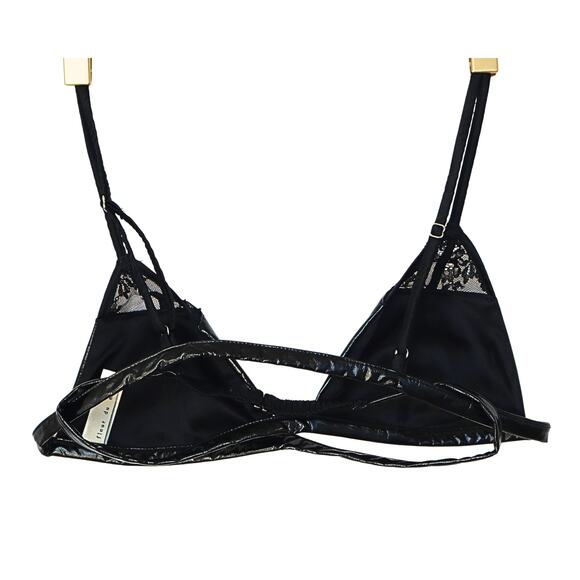 FLEUR DU MAL PVC and Frankie Lace Bralette - Black - S - Picture 2 of 2